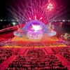 Straight view kiss of the sea show beside many enjoyable audience