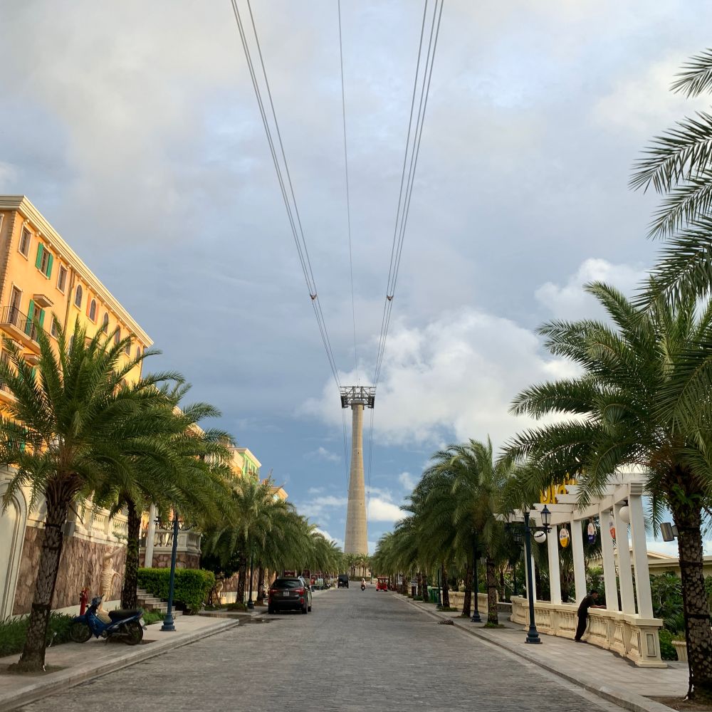 One of Pillar of cable car in Sunset Town Phu Quoc