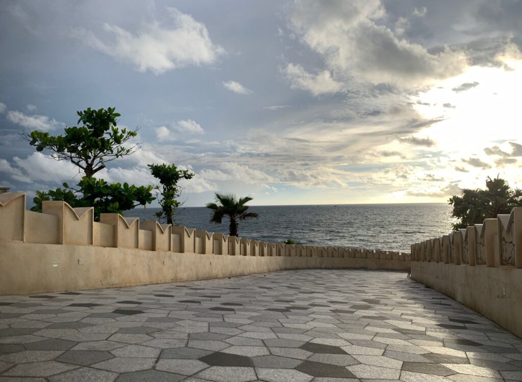 The way down to the restaurant and watch the sunset