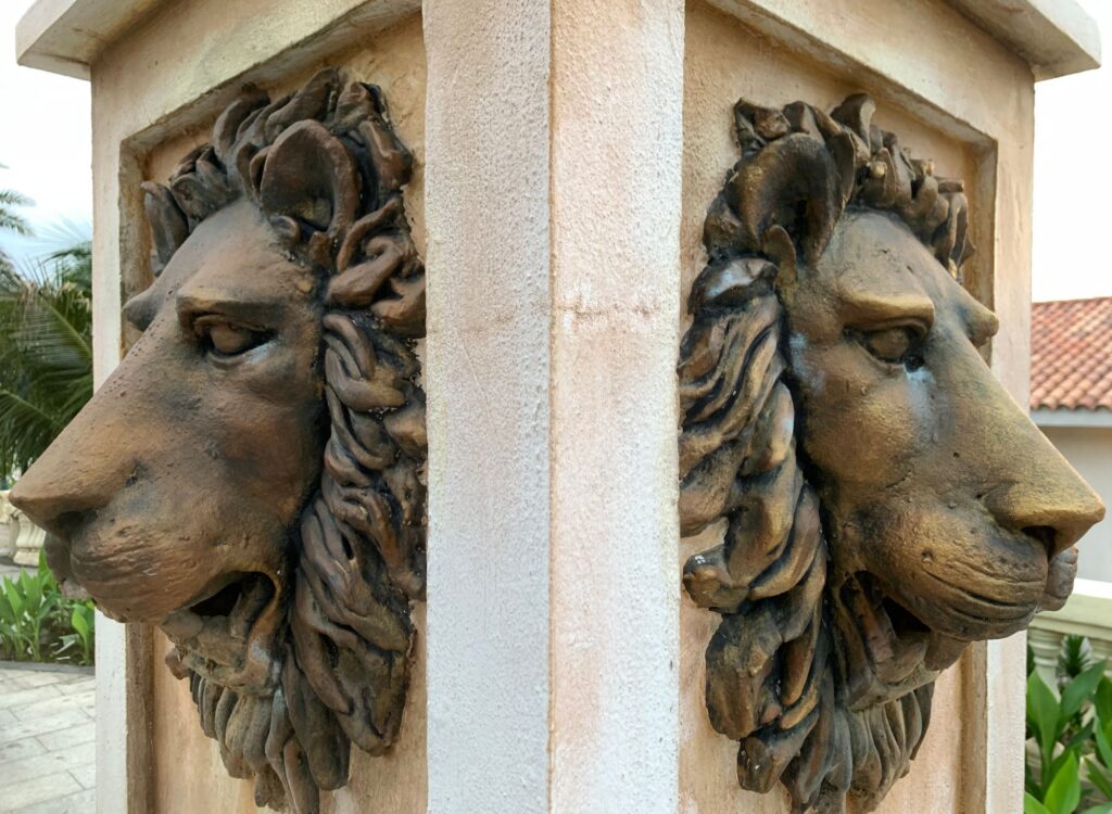 Roman architectural lion sculpture