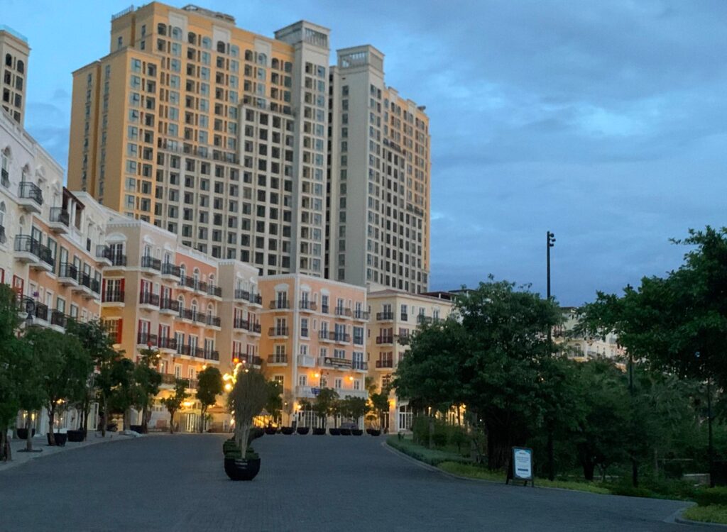 European architectural buildings catch your eye as soon as you arrive at sunset town.